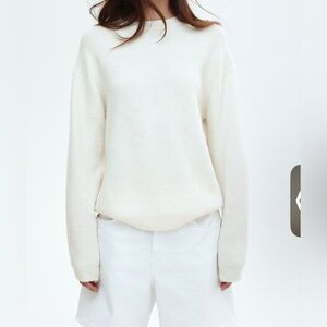 H&M White High Neck Sweater for Women